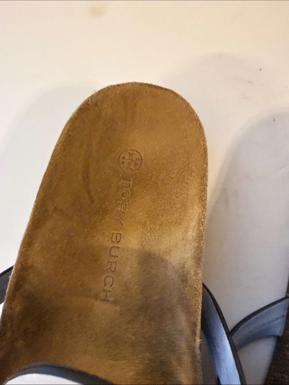 Blue Cloud Tory Burch Logo Circle Thong Sandals